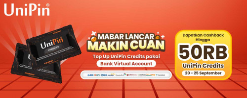 Cashback Hingga 50Ribu Setiap Top Up UniPin Credits Pakai Bank Virtual Account! 